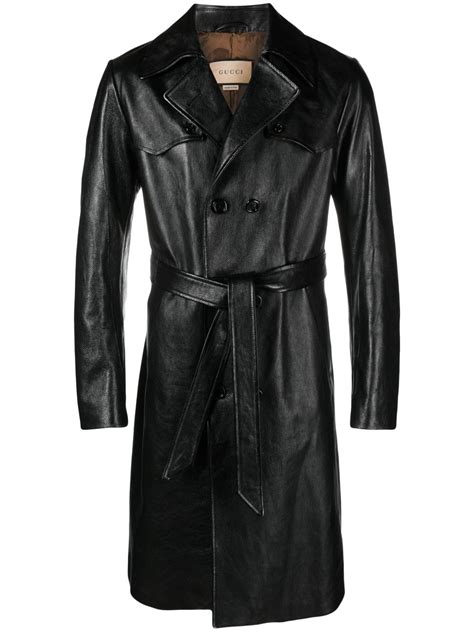 gucci trenchcoats|gucci leather trench coat.